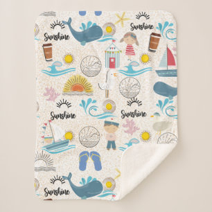 Holiday at the beach fleece blanket