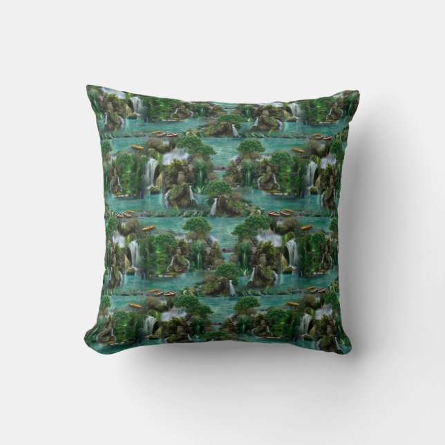 Holiday at the Magical Fantasy Lake Cushion (Front)