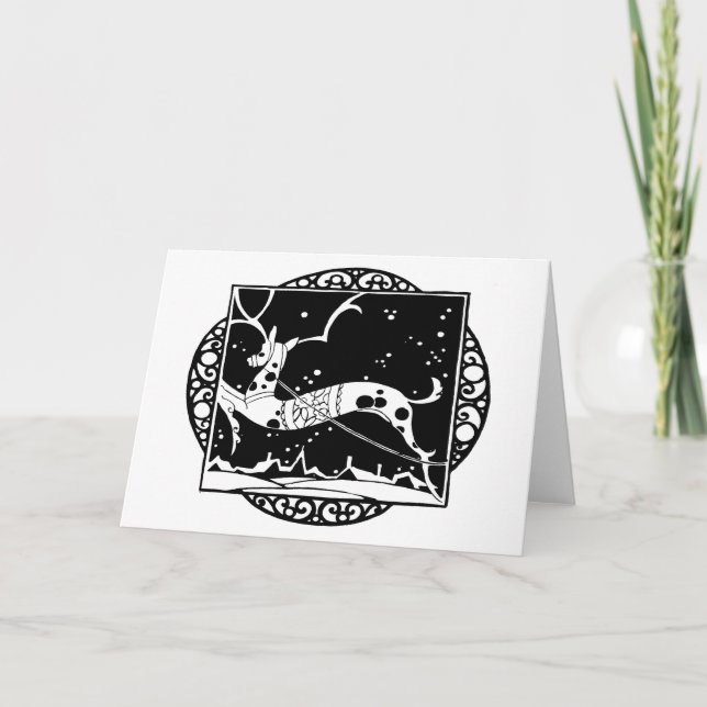 Holiday B&W Doily Deer (Front)