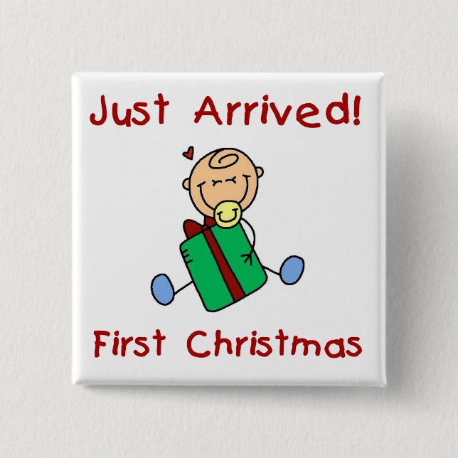 Holiday Baby Boy Just Arrived Tshirts and Gifts 15 Cm Square Badge (Front)