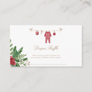 Holiday Baby Boy Shower Raffle Card 3.5x2