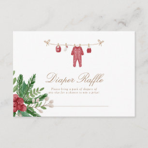 Holiday Baby Boy Shower Raffle Card 3.5x5