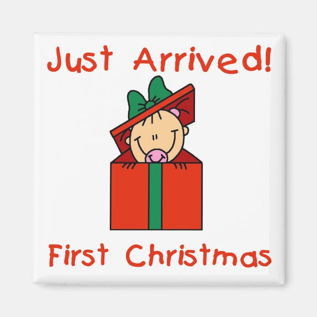 Holiday Baby Girl Just Arrived Tshirts and Gifts Magnet (Front)