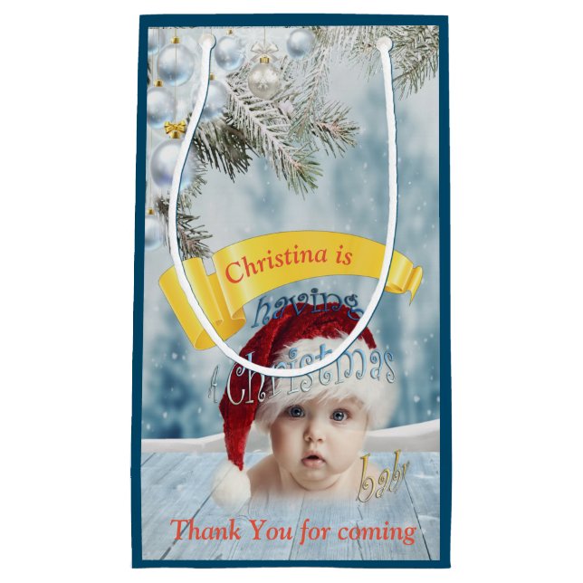 Holiday Baby Shower Small Gift Bag (Front)