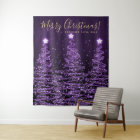Holiday Backdrop Gold Purple Merry Christmas Trees