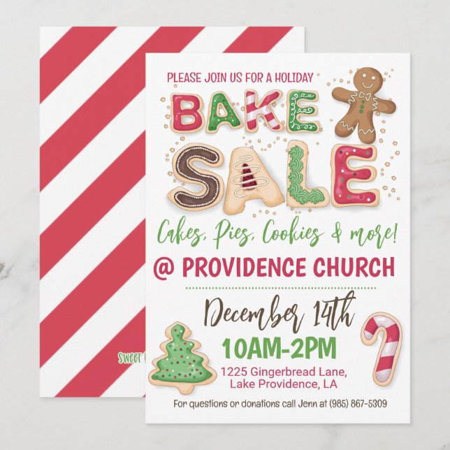 Holiday Bake Sale Flyer Invitation (Front/Back)