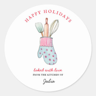 Holiday "Baked with love" Bakers Classic Round Sticker