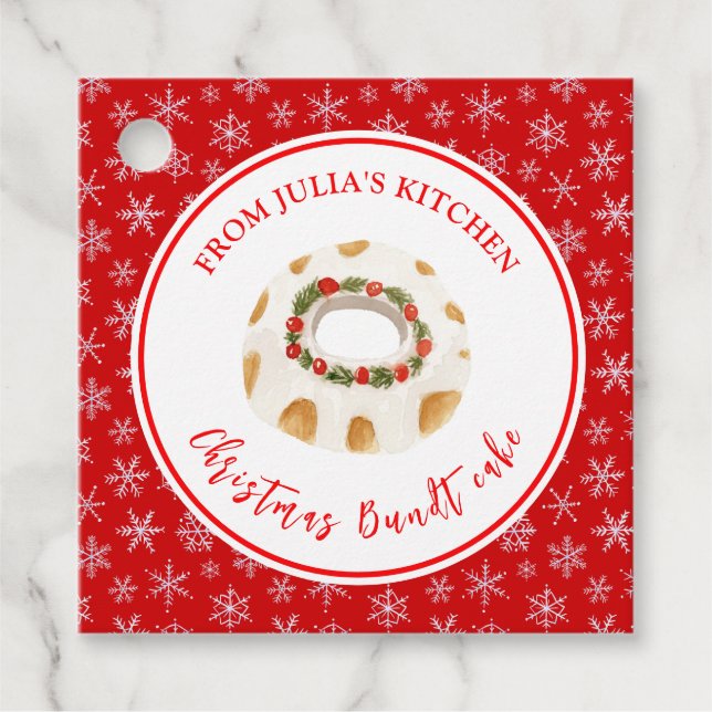 Holiday Baking Bundt Cake Favour Tags (Front)