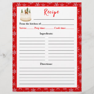 Holiday Baking Christmas Cake Recipe Page