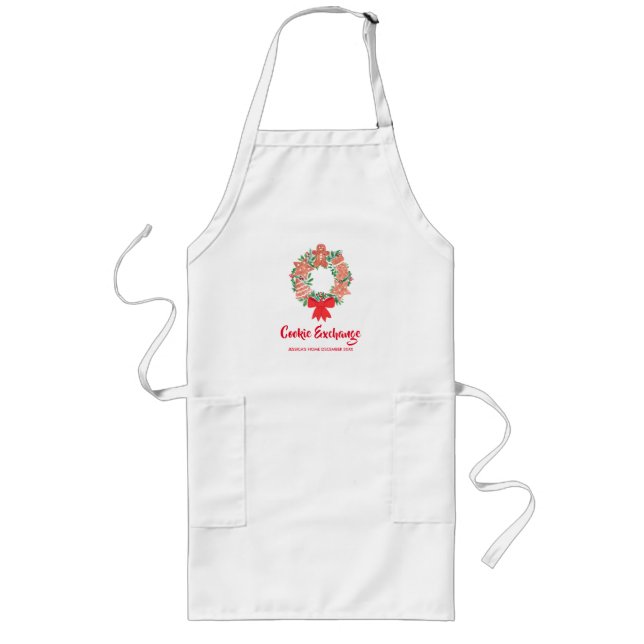 Holiday Baking Christmas Cookie Exchange Party Long Apron (Front)