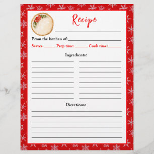 Holiday Baking Christmas Pie Recipe Page