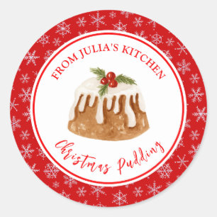 Holiday Baking Christmas Pudding Classic Round Sticker