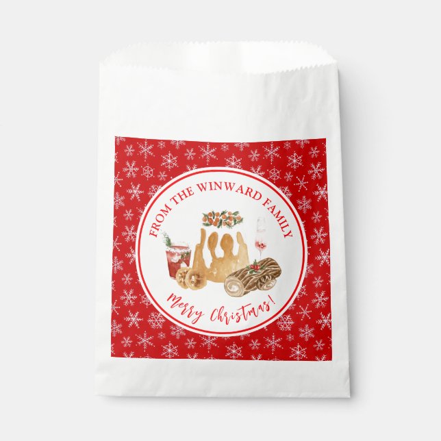 Holiday Baking Christmas Pudding Favour Bags (Front)