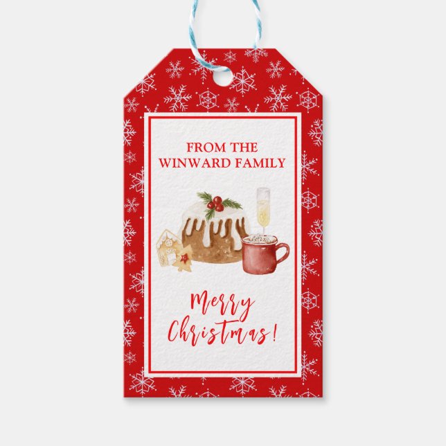 Holiday Baking Christmas Pudding Gift Tags (Front)