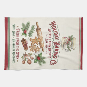 Holiday Baking Co Secret Family Recipes Tea Towel