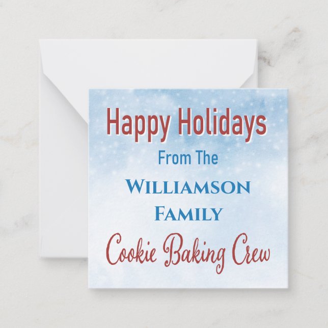 Holiday Baking Cookie Gift  Card (Front)