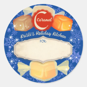 Holiday baking homemade caramels Christmas Classic Classic Round Sticker