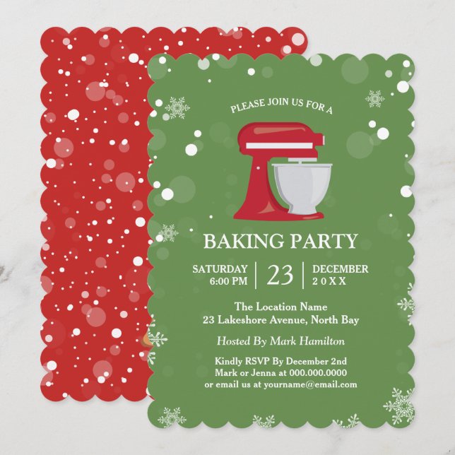Holiday Baking Party Invitations (Front/Back)