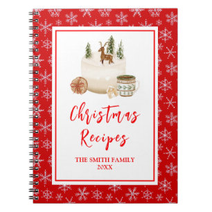 Holiday Baking Recipes Christmas Cake Notebook