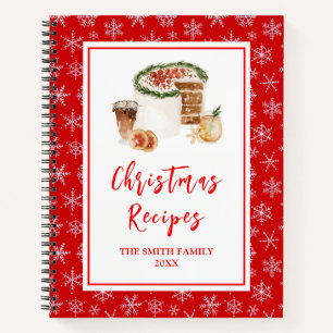 Holiday Baking Recipes Christmas Cake Notebook