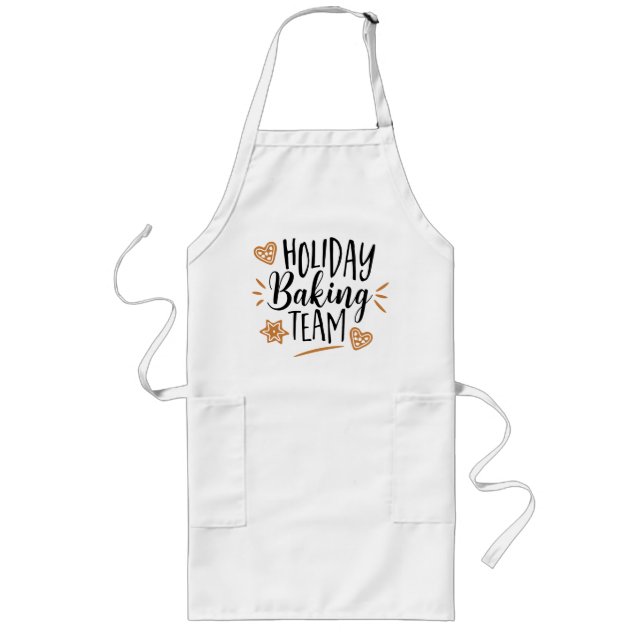 Holiday Baking Team Christmas Long Apron (Front)