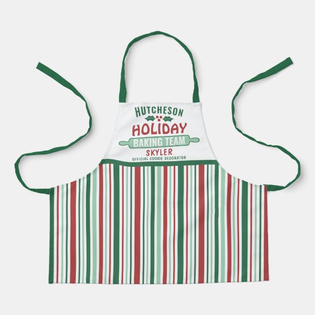 Holiday Baking Team Christmas Party Kids Cute Apron (Front)