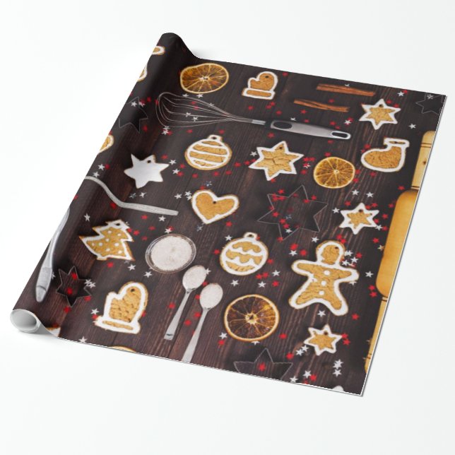 Holiday Baking Wrapping Paper (Unrolled)