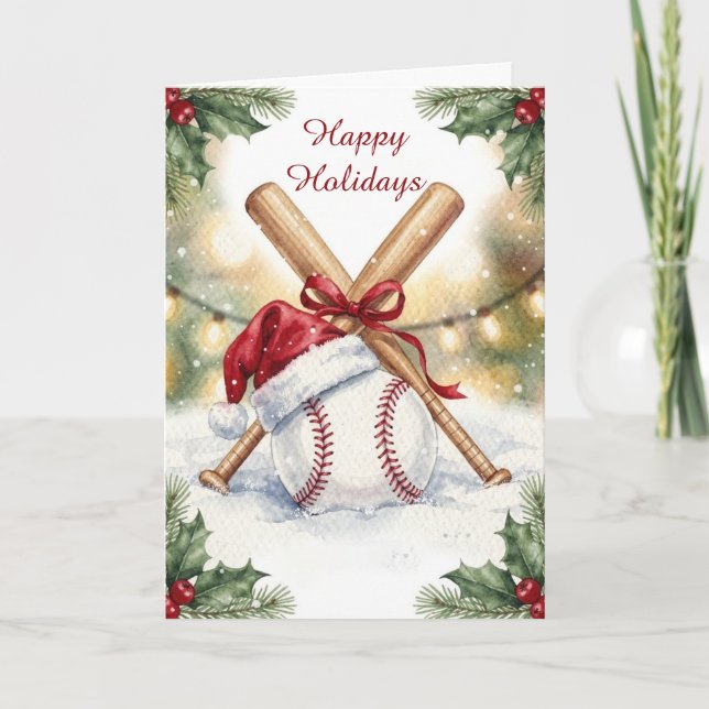 Holiday Baseball Christmas Cards (Front)