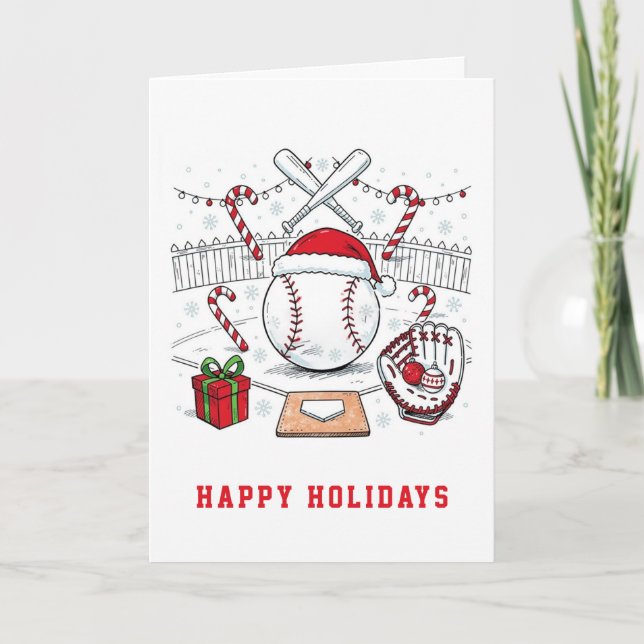 Holiday Baseball Christmas Cards (Front)