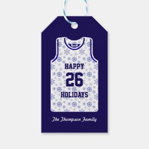 Holiday Basketball Snowflake Gift Tags