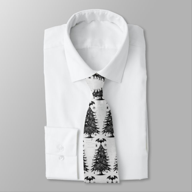 Holiday Bat Tree Tie (Tied)
