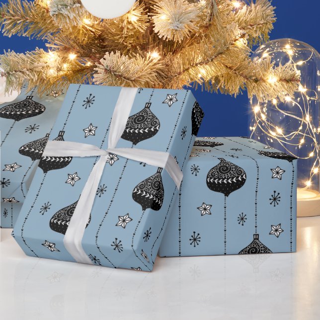 Holiday Baubles Modern Contemporary Christmas  Wrapping Paper (Holidays)