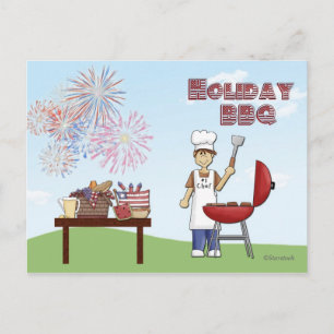 Holiday BBQ Invitation Postcard