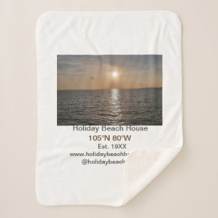 Holiday beach ocean house longitude latitude est. sherpa blanket
