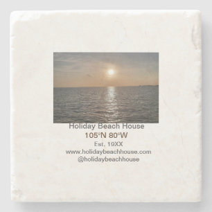 Holiday beach ocean house longitude latitude est. stone coaster
