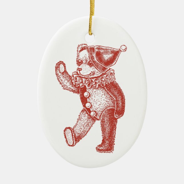 Holiday Bear Ceramic Tree Decoration (Front)