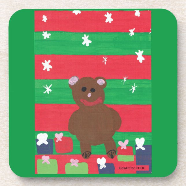Holiday Bear - Kids Art for CHOC Coaster (Front)