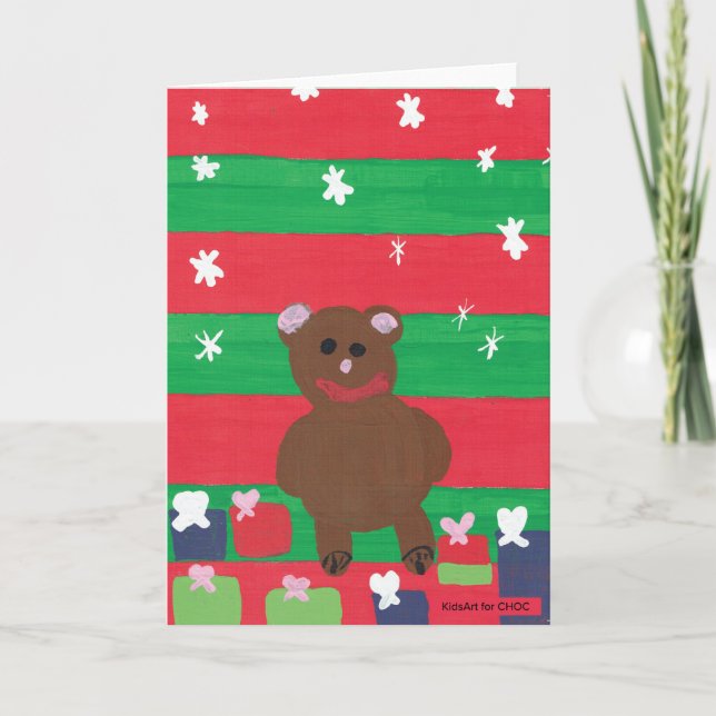 Holiday Bear - Kids Art for CHOC Thank You Card (Front)