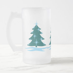 Holiday Beer Mug Festive ChristmasTree Beer Glass