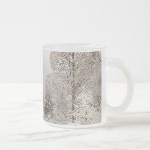 Holiday Beer Mug Festive Winter Forest Beer Glass