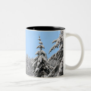 Holiday Beer Mug Festive Winter Forest Beer Glass