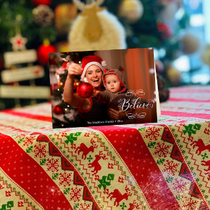 Holiday Believe Card for Christmas Cheer Folded