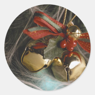 Holiday Bell Decoration Classic Round Sticker