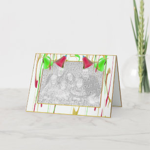 Holiday Bell Joy (photo frame) (wide) Card