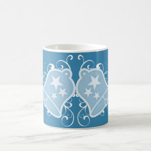 Holiday Bells and Swirls Mug, Blue Coffee Mug