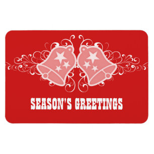 Holiday Bells and Swirls Premium Magnet, Red Magnet