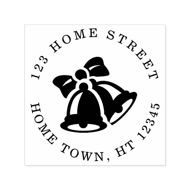 Holiday Bells Circular Return Address Self-inking Stamp (Design)