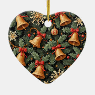 Holiday Bells, decorative pattern. Ceramic Tree Decoration