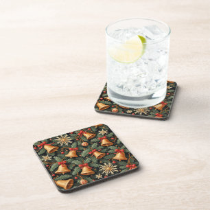 Holiday Bells, decorative pattern. Coaster