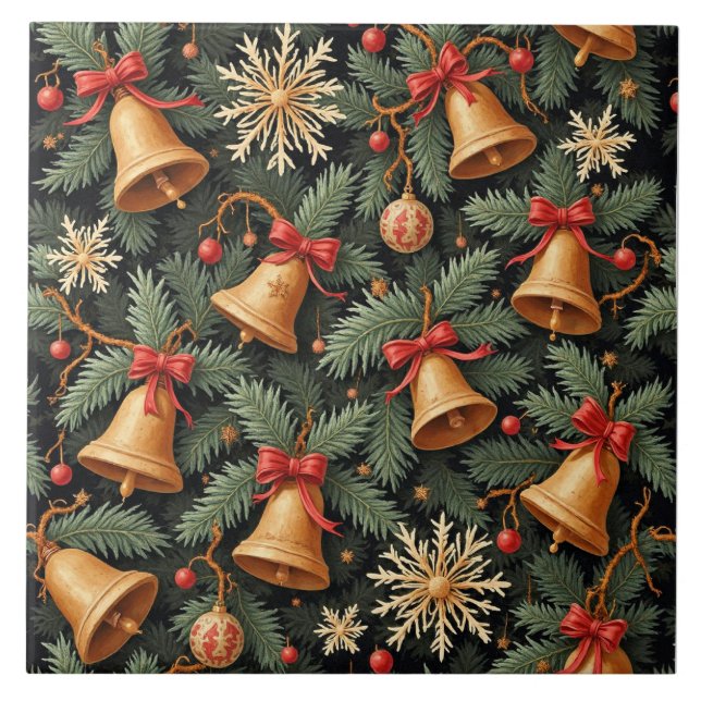 Holiday Bells, decorative pattern. Tile (Front)